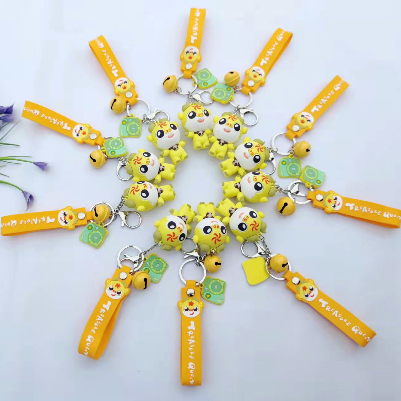 PVC soft rubber keychain small pendant doll wholesale, car keychain hanging decoration, cute panda cartoon keychain pic 9