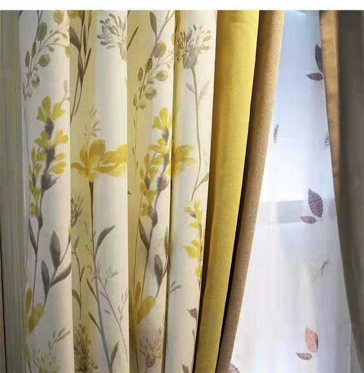 A fresh and light-blocking bedroom with a combination of Sephunni curtain fabric and printed country flowers pic 3