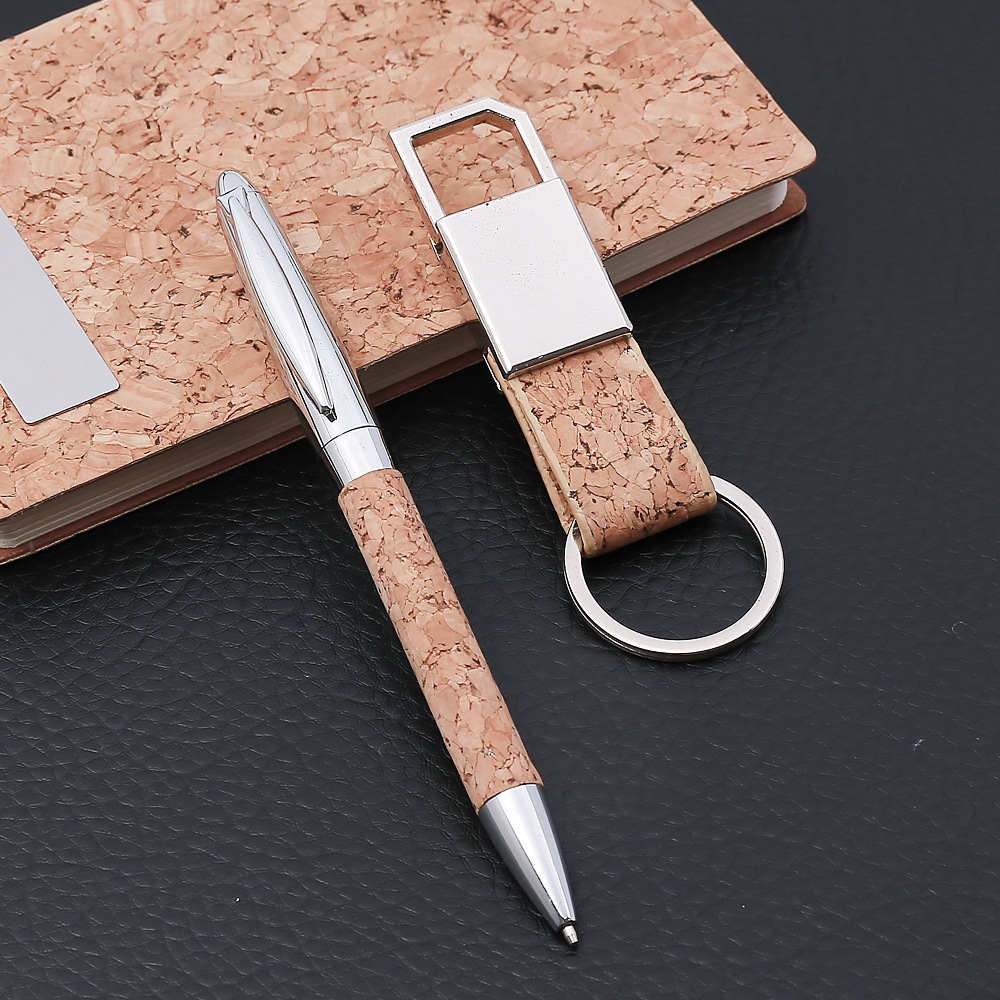 Creative cork keychain set, A7 notebook gift set for corporate year-end party gifts pic 6