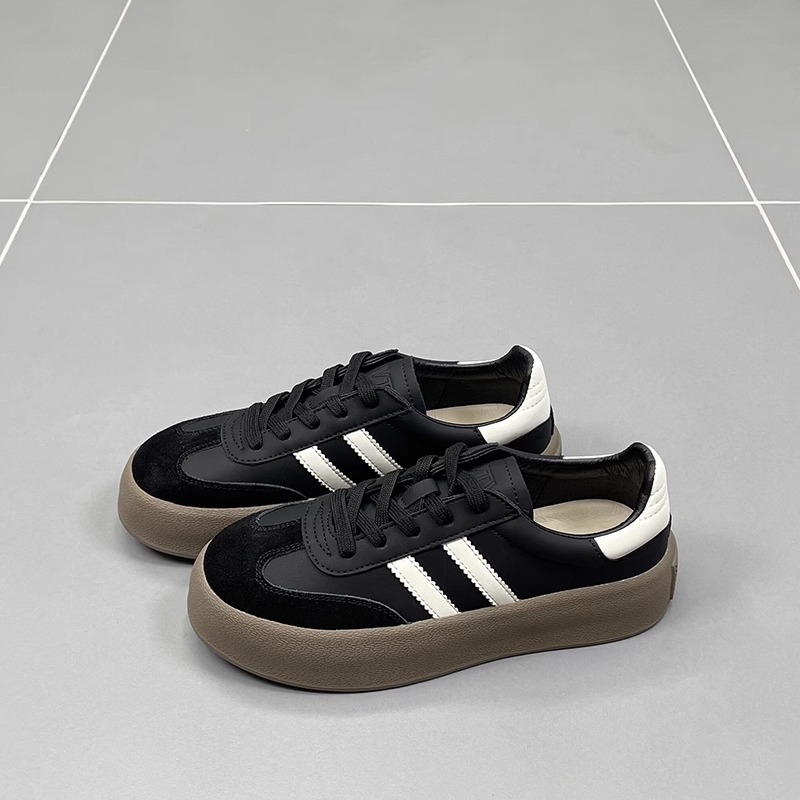 真皮德训鞋女鞋子2025春季新款厚底小白鞋复古阿甘鞋休闲运动板鞋详情5