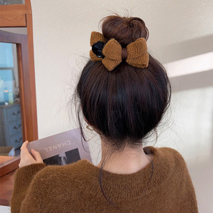 2024年网红洗脸专用束发带敷面膜化妆发箍洗漱毛绒头巾兔耳朵蝴蝶结发饰详情13