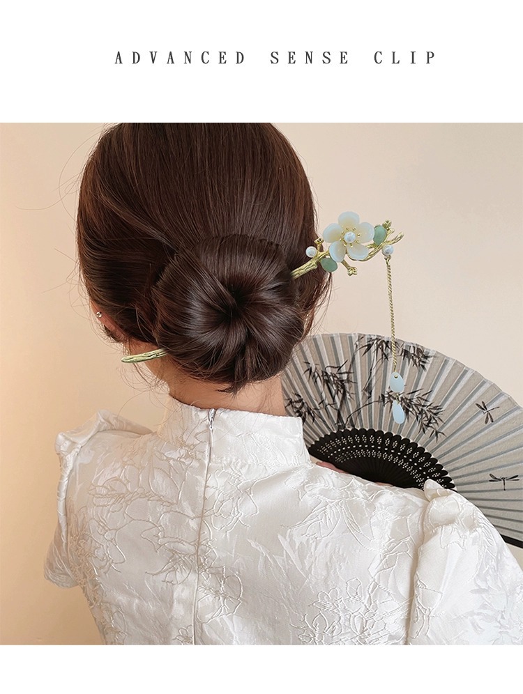 Chinese-style and trendy horse face dress accessories, hairpins, high-end feel, new Chinese-style temperament, hairpins at the back of the head, Chinese-style simple and elegant step shaking hair accessories pic 39