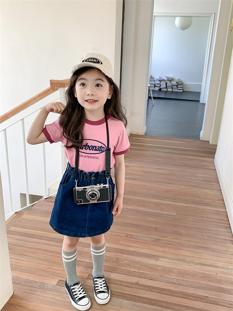 女童夏款短袖T恤女宝宝莫代尔印花卡通童装儿童圆领薄款面膜上衣详情6