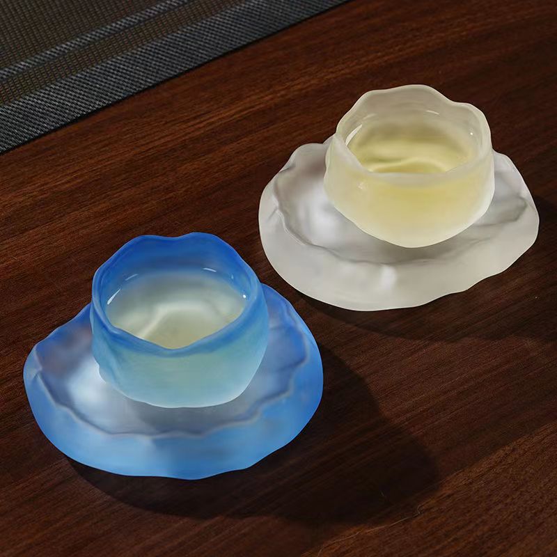 INS First Snow Glass Tea Cups with high appearance standards, Japanese snow release cups, transparent frosted tea tasting cups, handcrafted glass Shangshen cups, and other selected categories pic 4