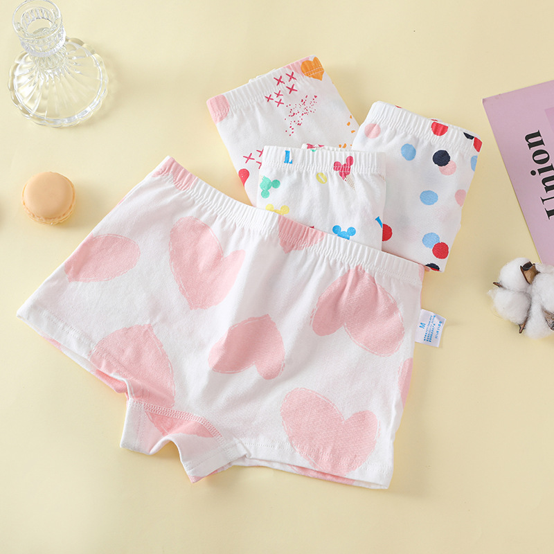 2023儿童内裤女宝宝纯棉四角内裤中小童装女孩平角短裤不夹PP盒装详情4