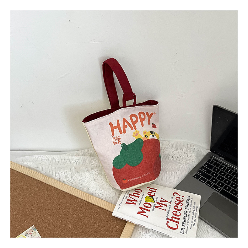 Pintura al óleo viento bolsa de mano linda impresión de un hombro bolsa portátil exterior cartoon student canvas bag al por mayor pic 34