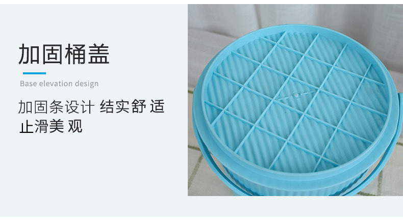 The manufacturer wholesals thickened plastic fishing buckets in macaron color, which can be carried by hand with a lid and are round for storage. They are multi-purpose buckets for bathing pic 8