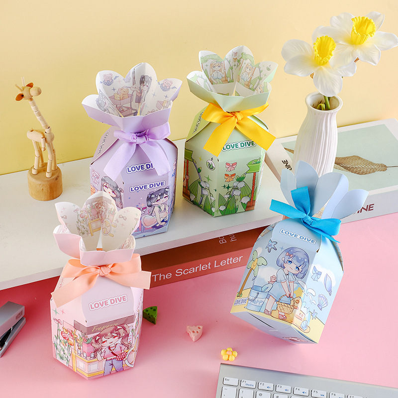 创意圣诞礼品盒手账小女孩平安夜礼品盒儿童生日礼物包装盒批发详情2