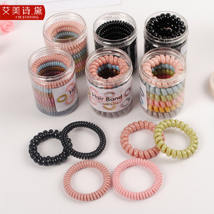 厂家彩色加厚强拉不断橡皮筋卡通罐装一次性儿童女宝宝扎发小发圈详情3