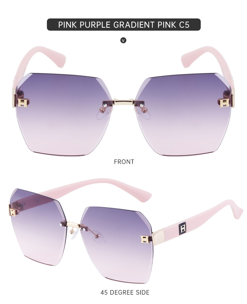 2023新款无框切边太阳镜女款欧美时尚大框墨镜女跨境批发sunglass详情34