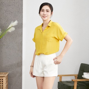 真丝t恤女无袖v领女式桑蚕丝背心女内搭春夏套头纯色上衣批发代发详情16