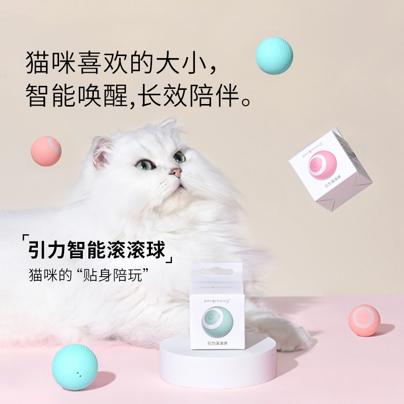 Pet toys: Gravity intelligent Rolling ball toys, teething and biting interactive fun cat toys pic 6