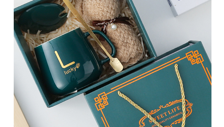 Dragon Boat Festival cup, towel, souvenir set, ceramic cup with lid and spoon, opening gift mug, high appearance level pic 35