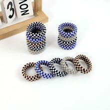 Cross-border solid-color crystal satin hair tie, elegant headwear, simple hair tie, hair accessory, small hair band, large fat intestine hair band pic 9