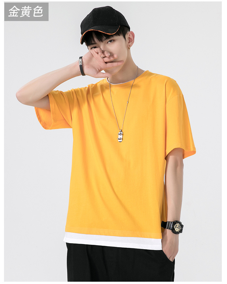 A new summer style American high street round-neck short-sleeved T-shirt for men with loose and simple printed half-sleeved top pic 16