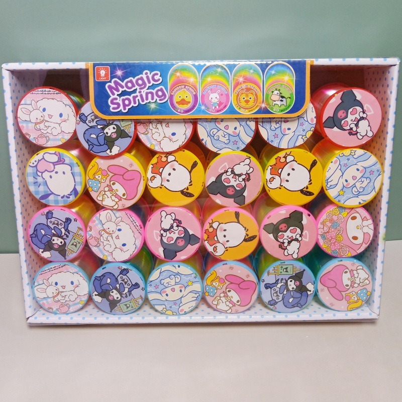 外贸迷你三丽鸥多彩弹簧圈带灯七彩圈库洛米美乐蒂呼啦圈益智玩具详情1