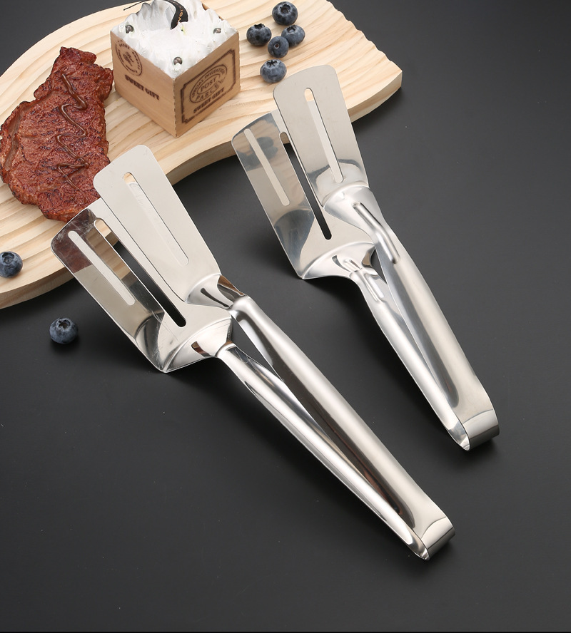 不锈钢多功能煎鱼夹煎铲牛排夹子厨房食品夹烧烤夹面包夹煎饼夹子详情17