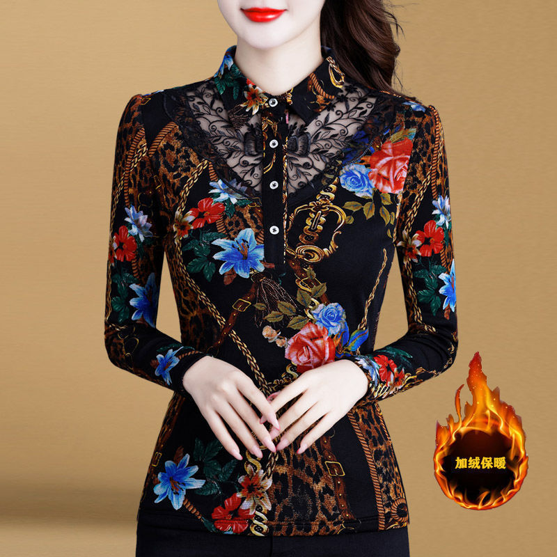 【 With fleece/Without fleece 】 New Spring/Autumn 2021 shirts with fleece collar, warm T-shirt top, thick base layer pic 19