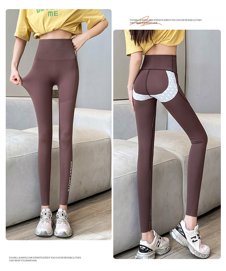 云感鲨鱼裤女春秋薄款2023新款口袋瑜伽收腹芭比裤夏季无痕打底裤详情25