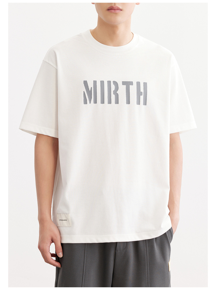 Quick-drying ice silk cotton simple letter print short-sleeved T-shirt for men 2024 summer slightly loose silk gloss half-sleeved T-shirt pic 28