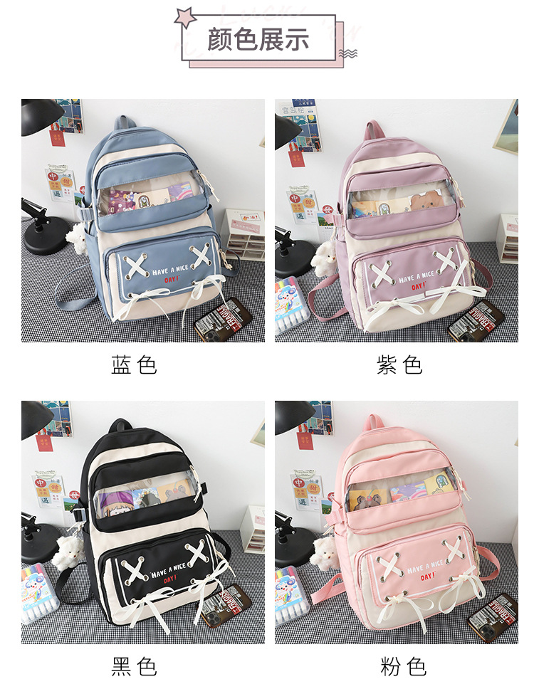 New student schoolbag, Japanese-style cute and fresh girl backpack, large capacity for junior high school students, trendy backpack for primary school boys pic 4