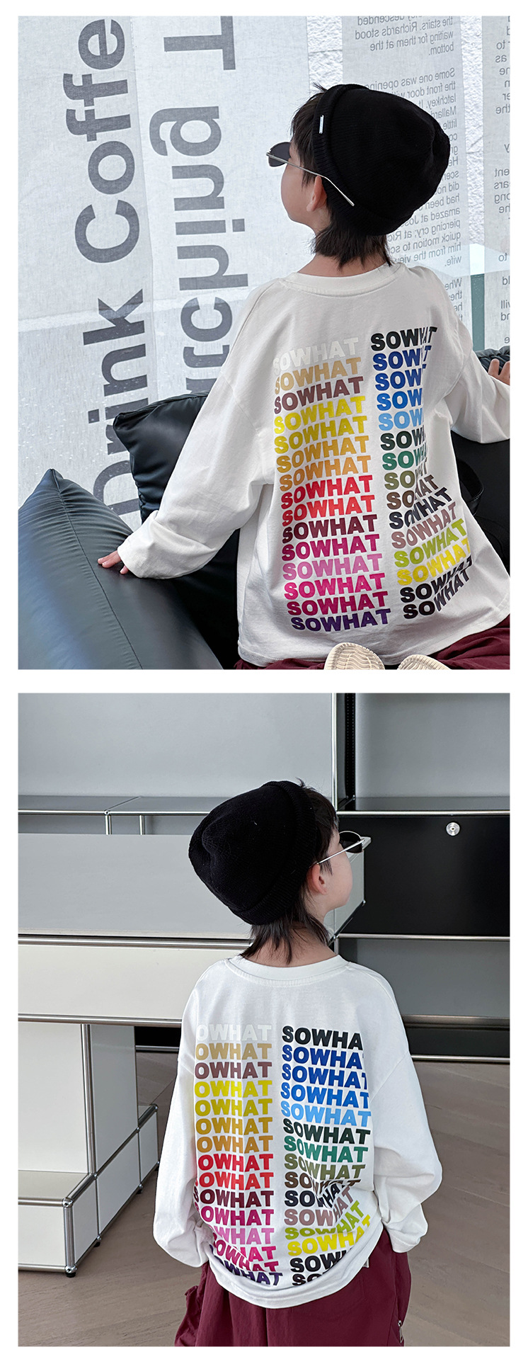 男童帅气宽松长袖t恤2025春季新款韩版字母上衣中小童圆领卫衣潮详情7