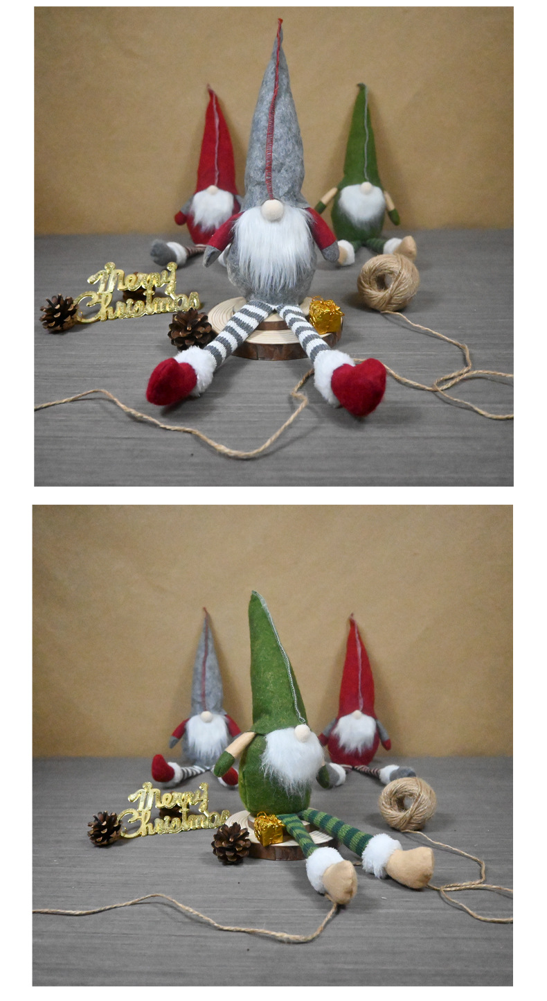 圣诞节装饰摆件圣诞老人毛绒公仔长腿鲁道夫摆件创意圣诞礼物详情6