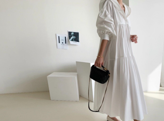 跨境货源女装韩版新品chic连帽宽松长款连衣裙大码休闲衬衣长裙详情10