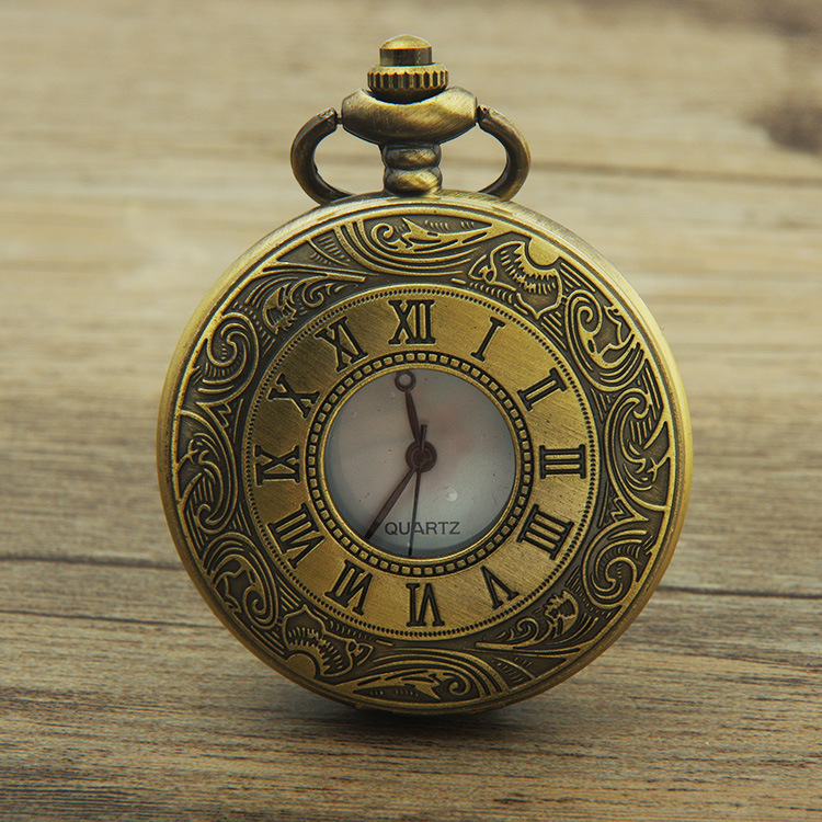 Chinese-style retro bronze-colored large pocket watches, tourist attraction souvenirs, old-fashioned hanging watches, gift watches wholesale pic 1