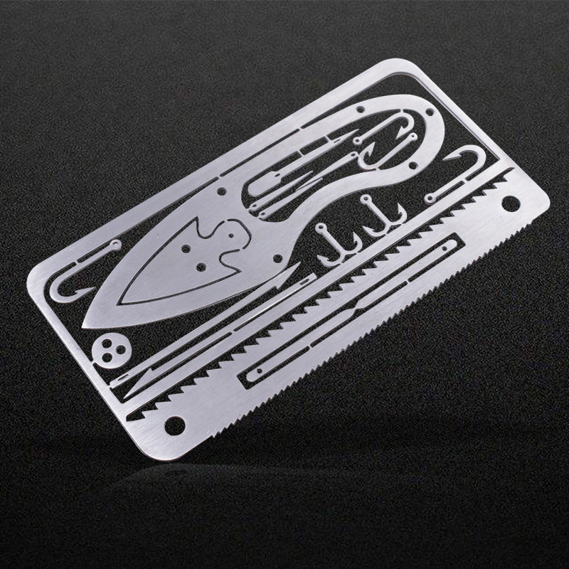 Cross-border new in-stock fishhook cards, multi-functional fishhooks, fishhook model plates, etched fishhooks can be processed according to samples pic 2