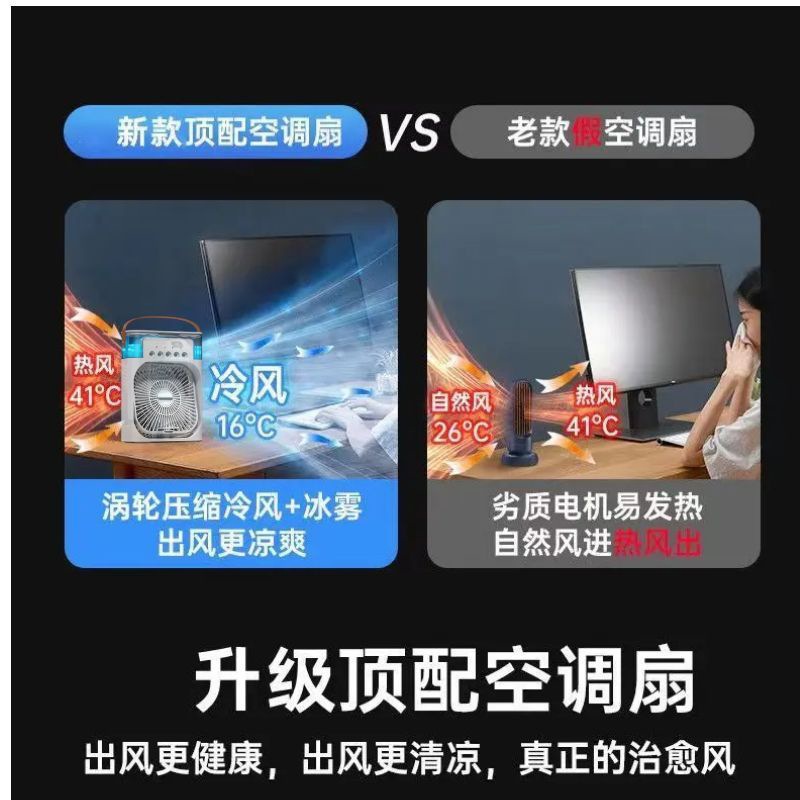 夏天房间降温神器桌面风扇降温器房间制冷加湿器宿舍静音上课详情2