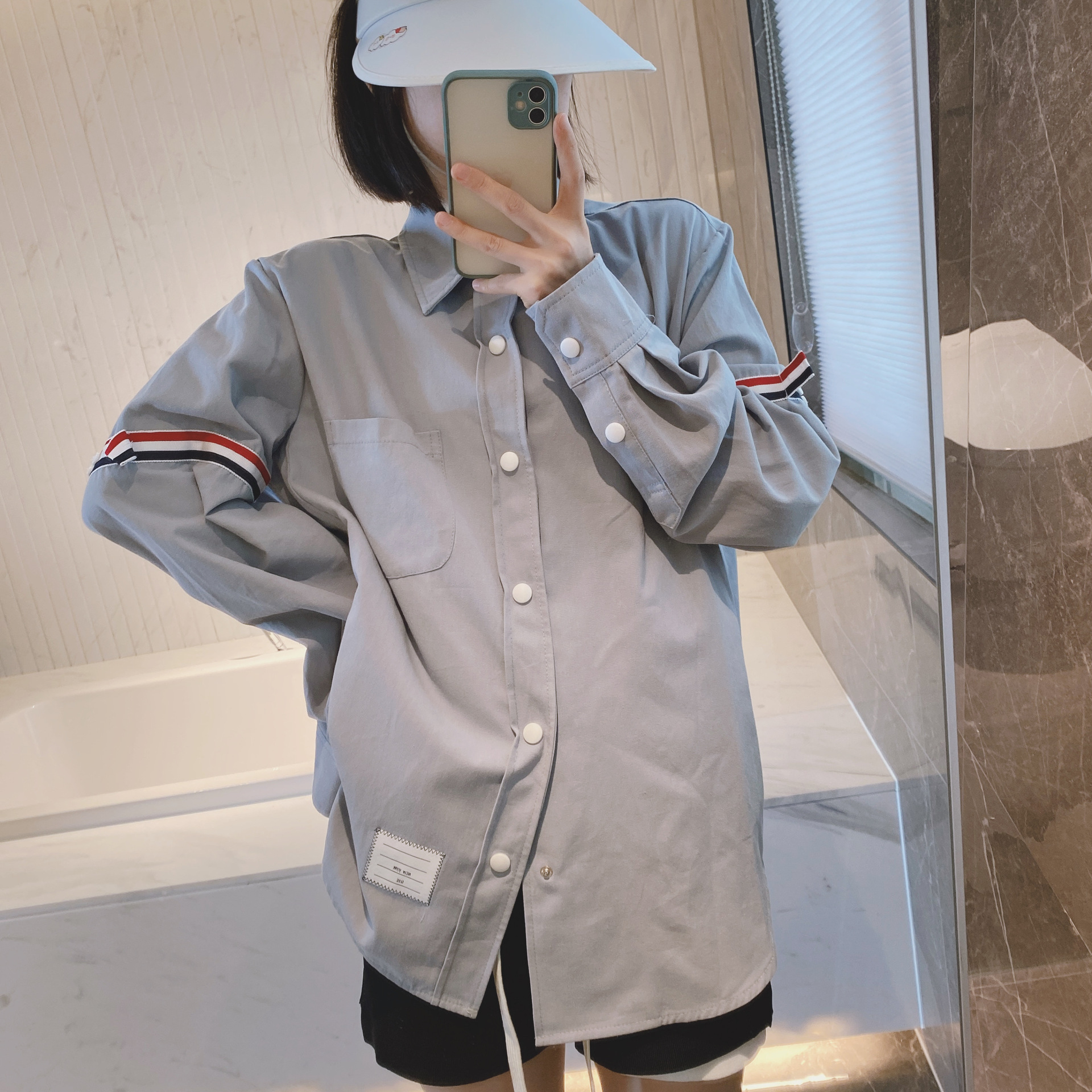 TB casual trendy brand poplin slim-fit solid white shirts for men and women, Oxford fabric shirts for women with long sleeves pic 21