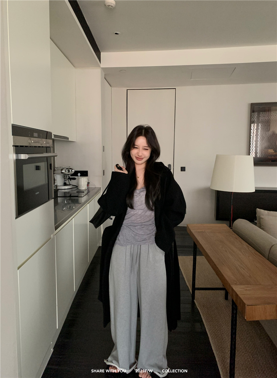 基础款纯色简约百搭舒适慵懒风薄款上衣U领打底衫内搭长袖t恤女详情16