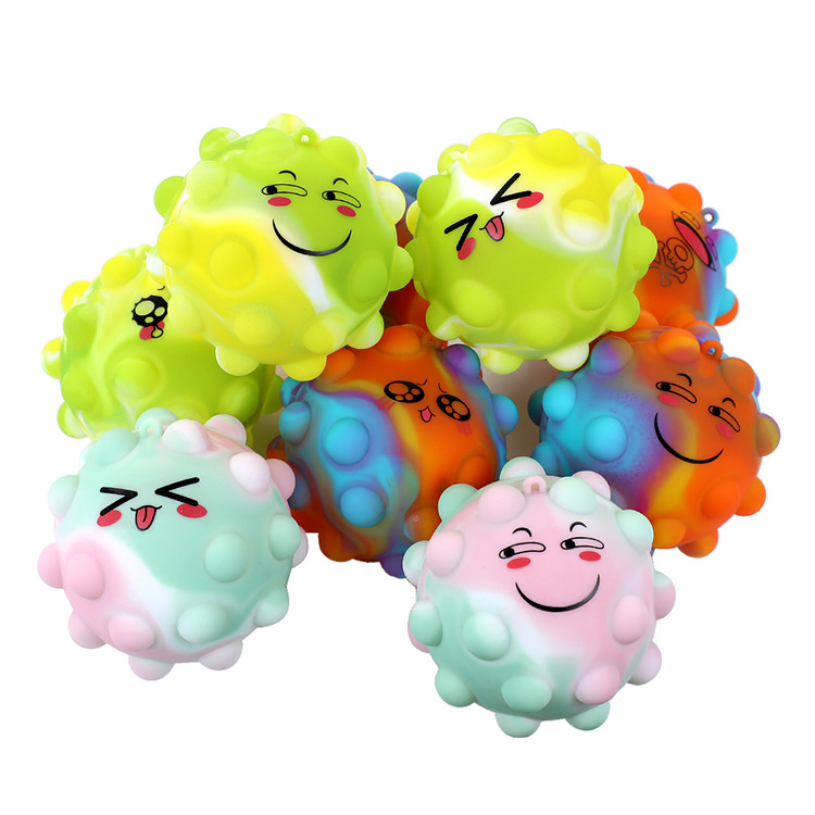 Cross-border best-selling silicone Pioneer balls, 3d finger press release and stress relief bubble balls, optional expression stress relief balls pic 11