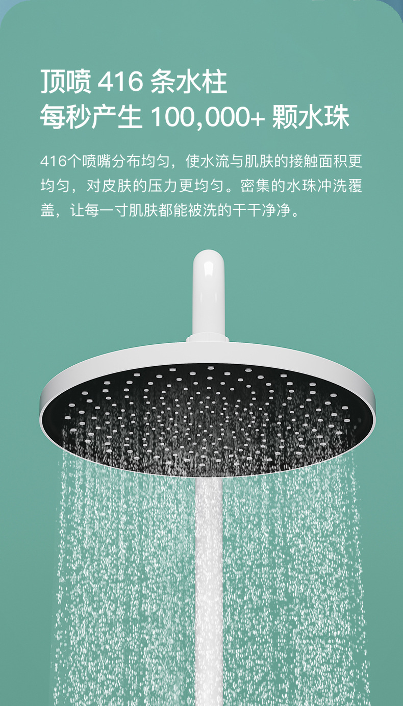 Bathroom all-copper white shower head set, home bathroom constant temperature shower head, rain shower head and pressure-increasing nozzle set pic 19