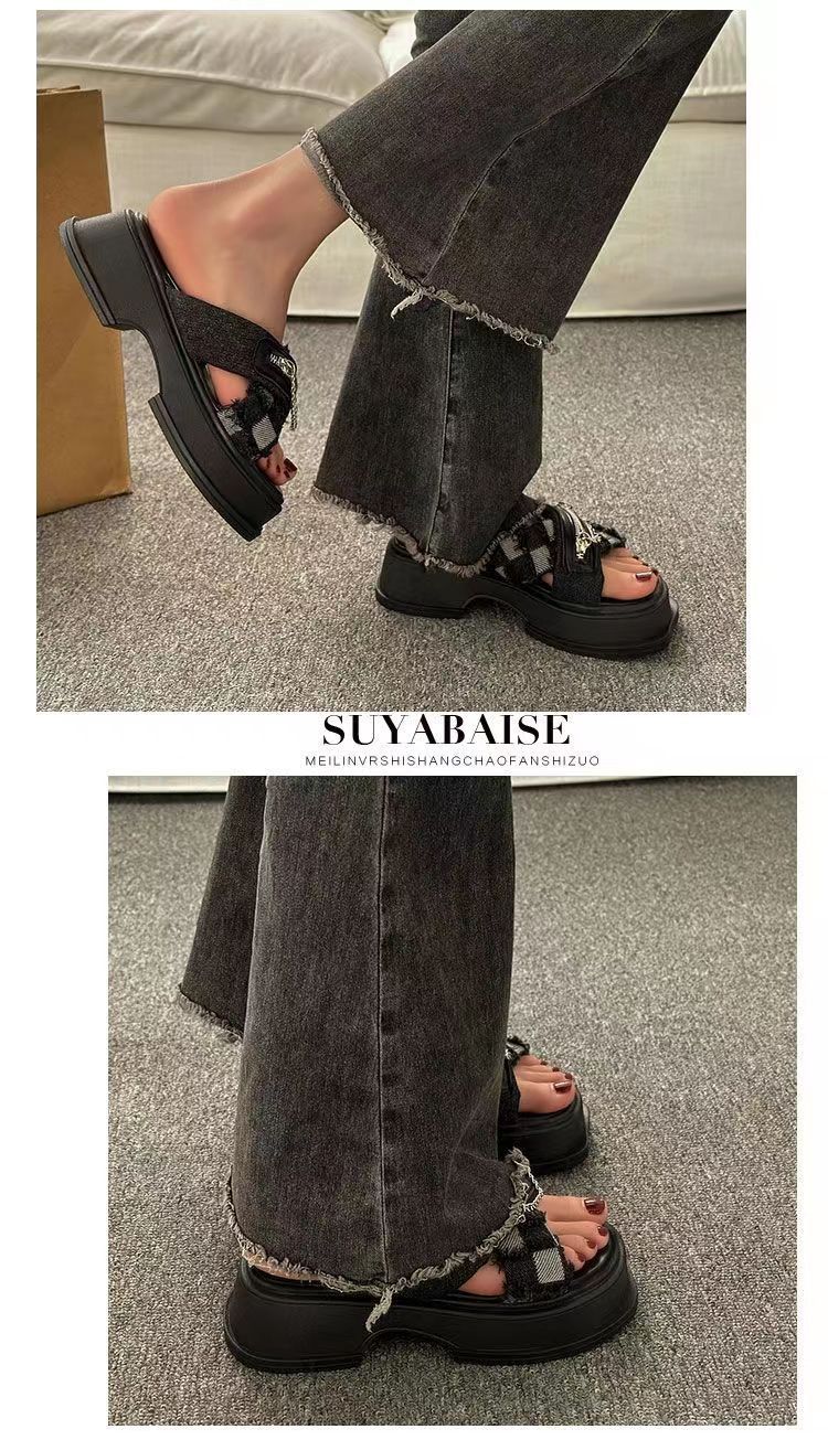 现货厚底高跟拖鞋女夏季外穿2024年时尚凉拖松糕底增高女露趾拖鞋详情5