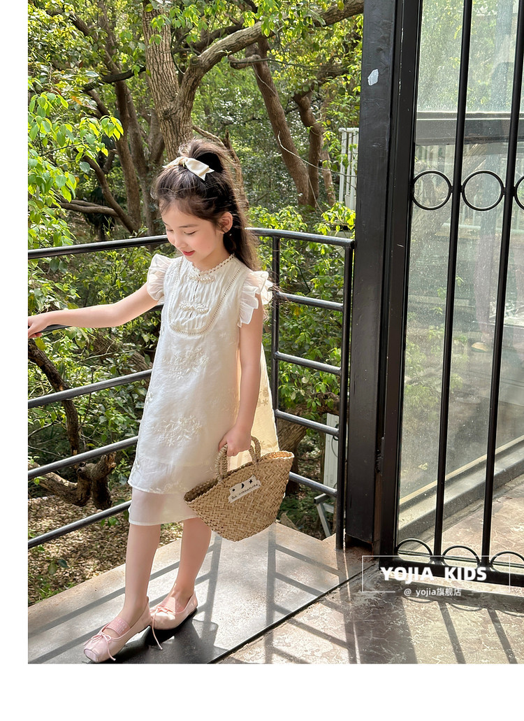 国潮YOJIA女童夏季连衣裙2024新款国风公主裙儿童新中式旗袍夏装裙子详情30