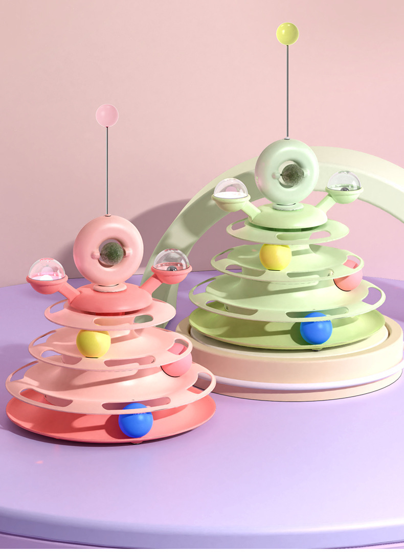 New pet toys: Cat spinning wheel, windmill, mint, feather, cat toy stick, track, play plate, cat toy pic 25