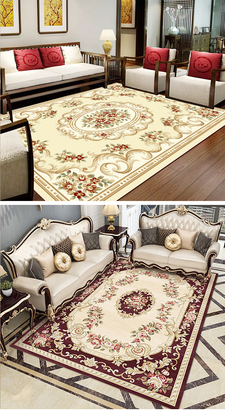 Cross-border wholesale of custom-made European-style carpets for home living rooms, easy to maintain, and retro European-style carpets for living rooms and bedrooms pic 3