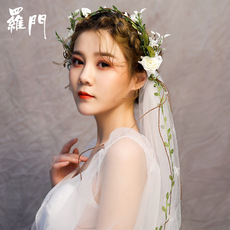 心韵巴洛克金色叶子新娘头饰珍珠水晶发饰婚纱礼服配皇冠发箍发带详情3