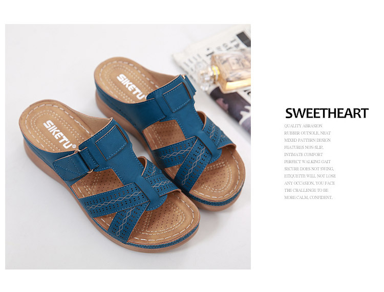 New European and American sandals for women, cross-border car line, mom shoes, large-sized sandals, wedge heel slippers, one-piece consignment pic 16