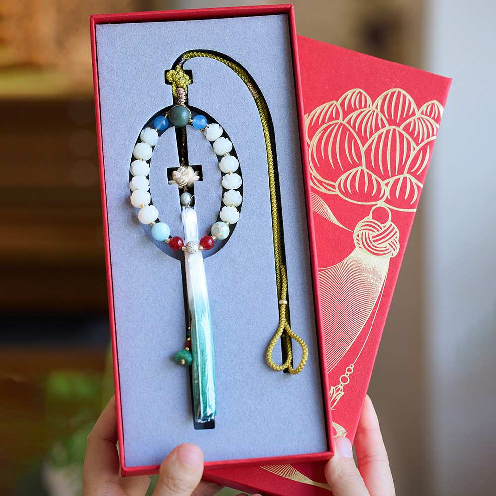 Natural Dharma Joy Bodhi lotus car pendant, retro tassel, money flower car pendant, bag pendant, ancient-style gift wholesale pic 16