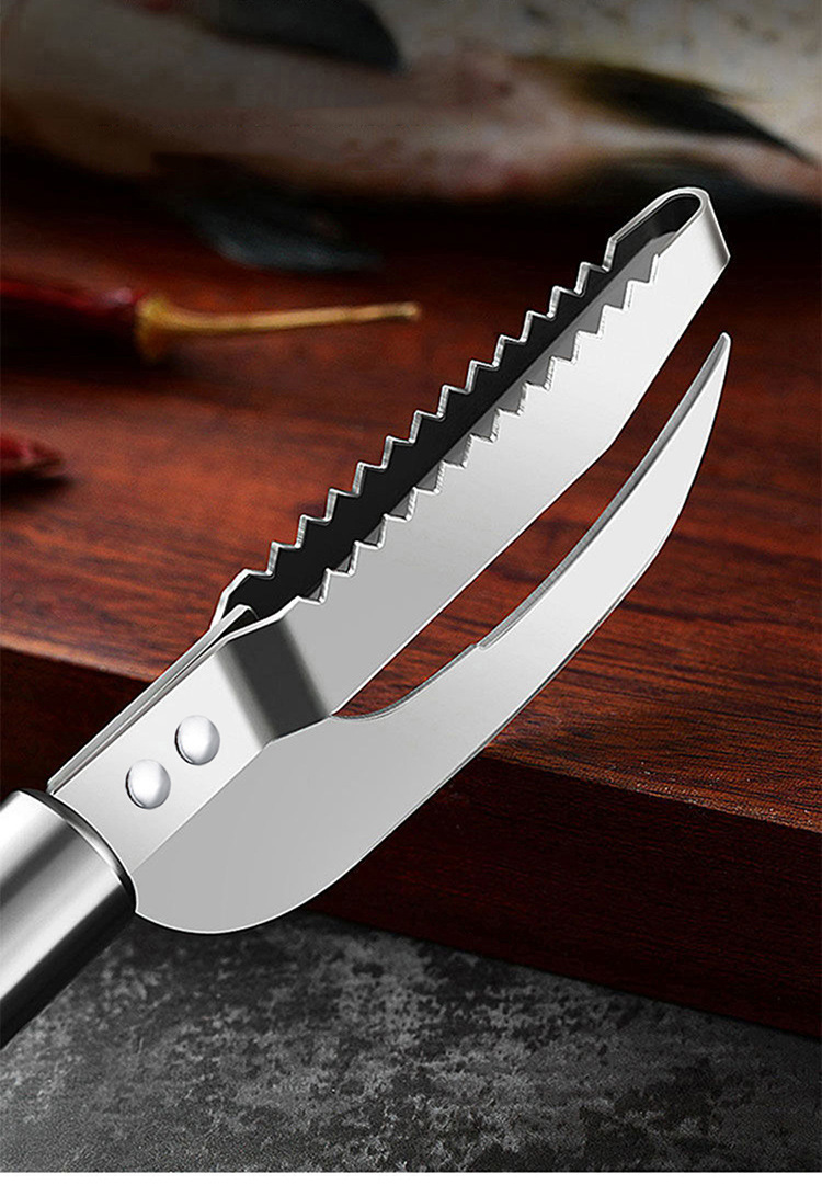 Stainless steel fish scale scraper, fish scale brush, fish scale scraper knife, fish scale removal tool, fish belly knife pic 3