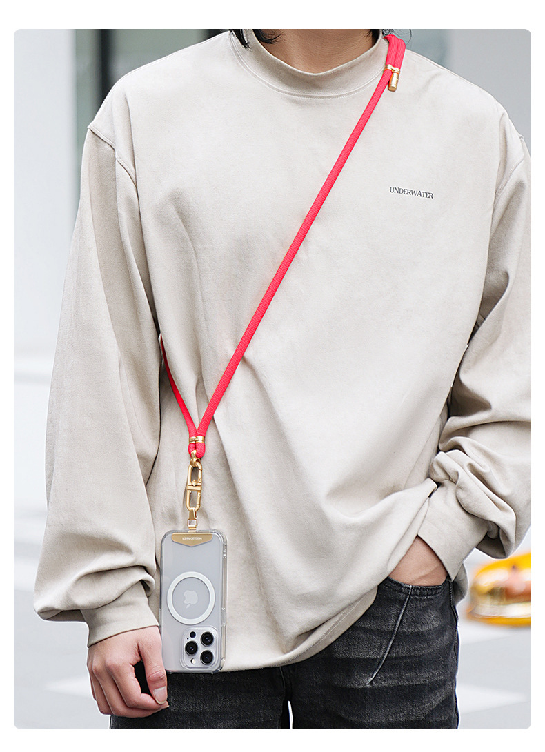 斜挎手机挂绳编织长款可背户外防丢挂脖手机绳手腕短款链条定制详情12