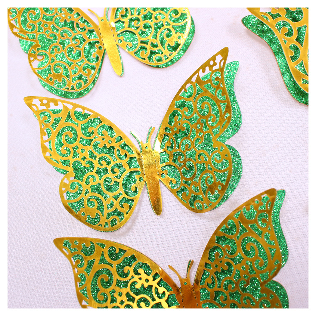 亚马逊12只3D镂空蝴蝶墙贴 圣诞节庆节日布置装饰贴纸 立体蝴蝶详情10