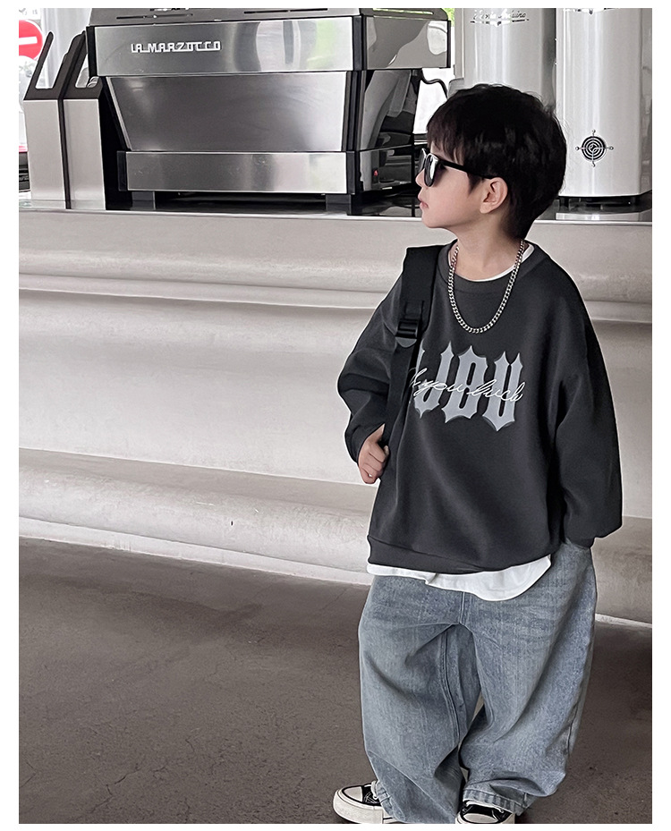 童酷儿童秋装2024湖州织里童装韩版宝宝上衣潮酷字母印花男童卫衣详情24