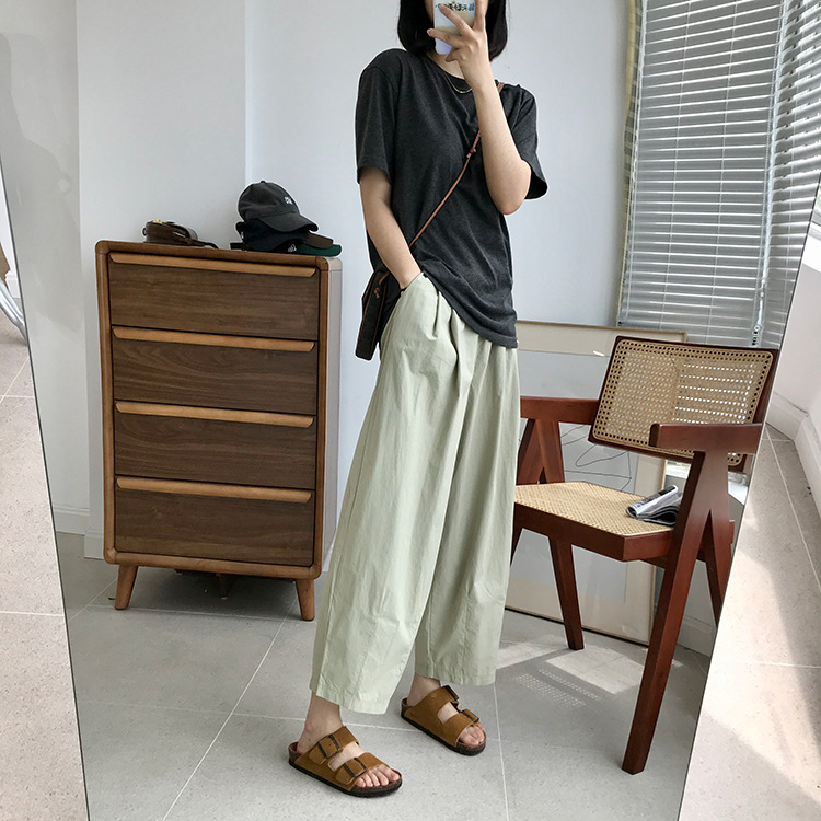 巨百搭轻薄透气酵洗棉小个子奶奶裤九分宽松显瘦休闲裤女夏季薄款详情7