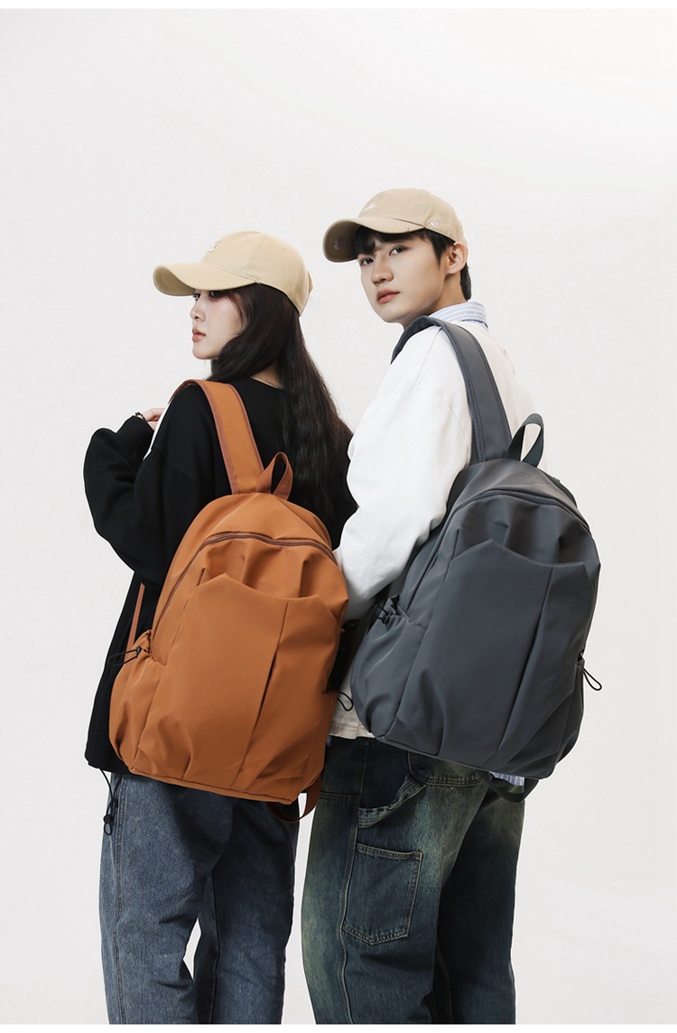 2024新款大容量纯色简约百搭时尚初高中生电脑包大学生双肩背包详情19