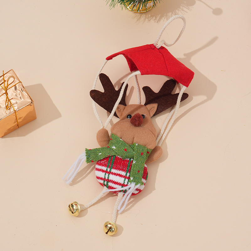新款创意圣诞降落伞铃铛老人挂件 雪人挂件 麋鹿挂件 现货批发详情3