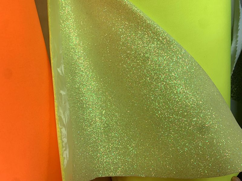 Polyester stretch fabric, toy fabric, seven-color powder headwear, hair accessory, bag fabric, Gree magic color laser fabric pic 2